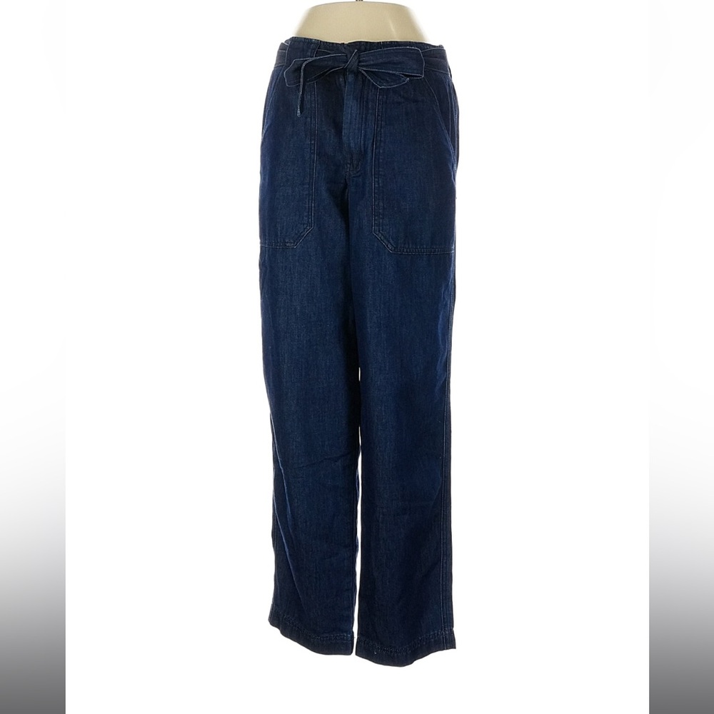 Lilla P Blue Cotton Jeans 
Tie Waist Barrel Pant 
Size: xs